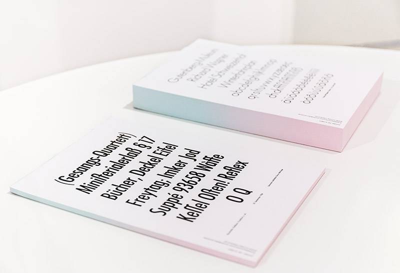 Ausstellungsdesign für Futura. Die Schrift