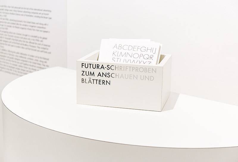 Ausstellungsdesign für Futura. Die Schrift