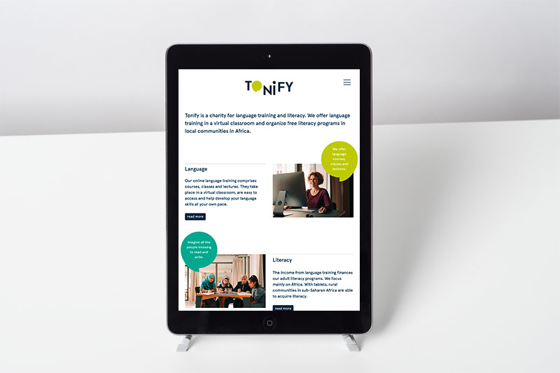 Responsives Webdesign für Tonify